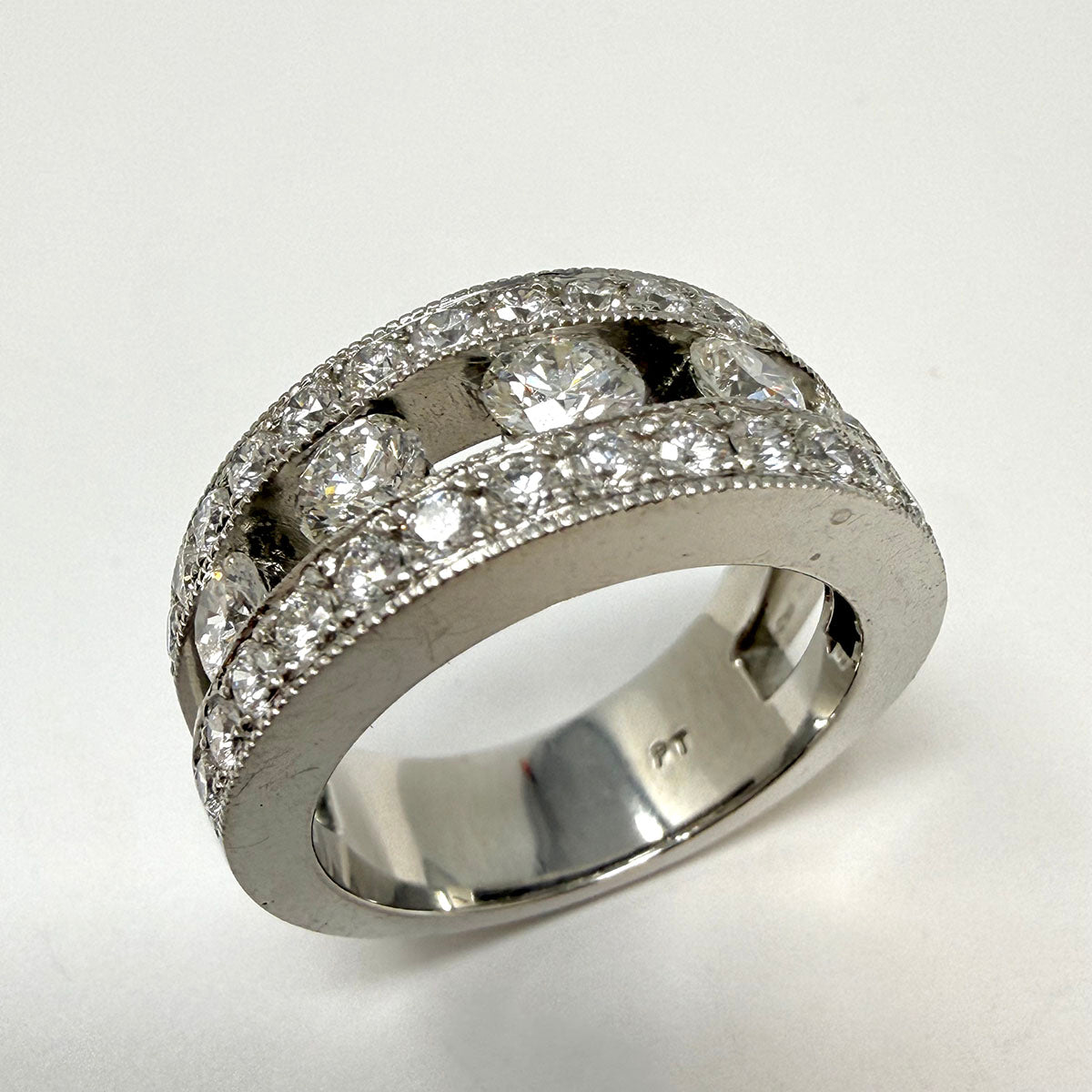 Platinum Band with 35 Full Cut Diamonds
