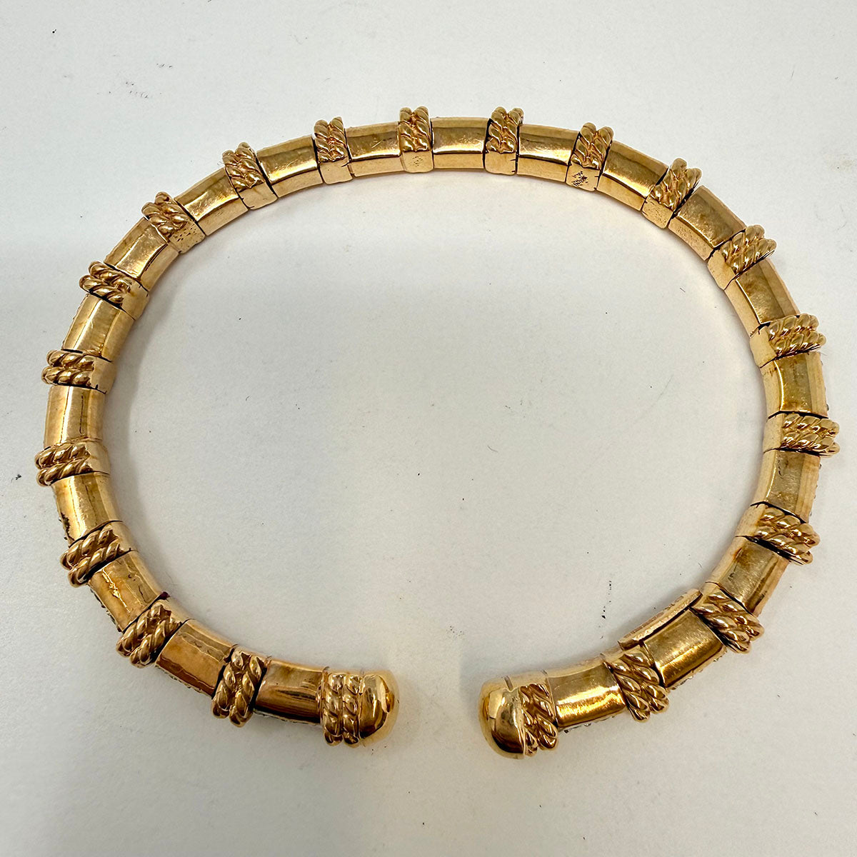 18K Rose Gold Cuff Bracelet with 40 Full Cut Diamonds