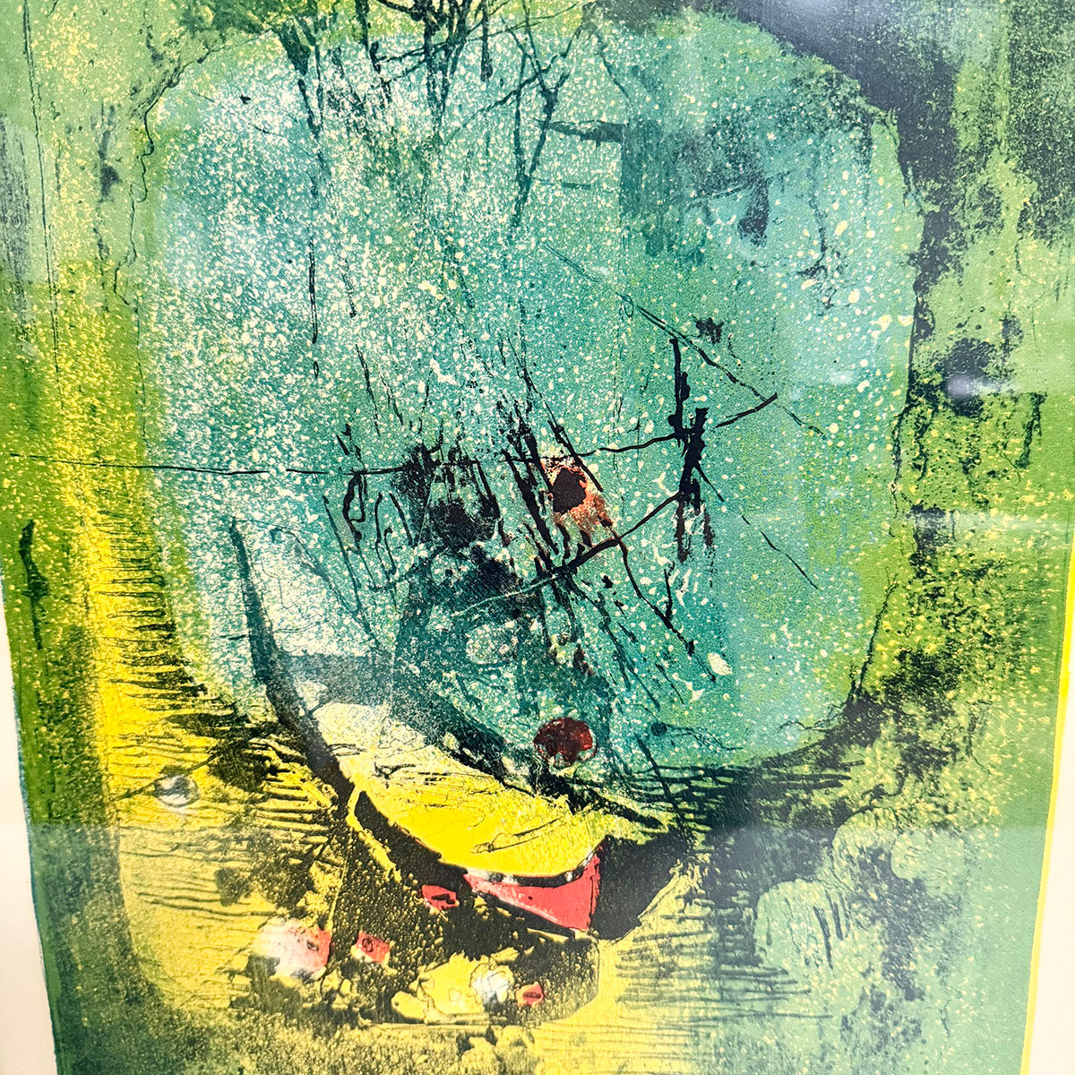 Framed Lithograph Abstract limited edition Print 171/260 Signed