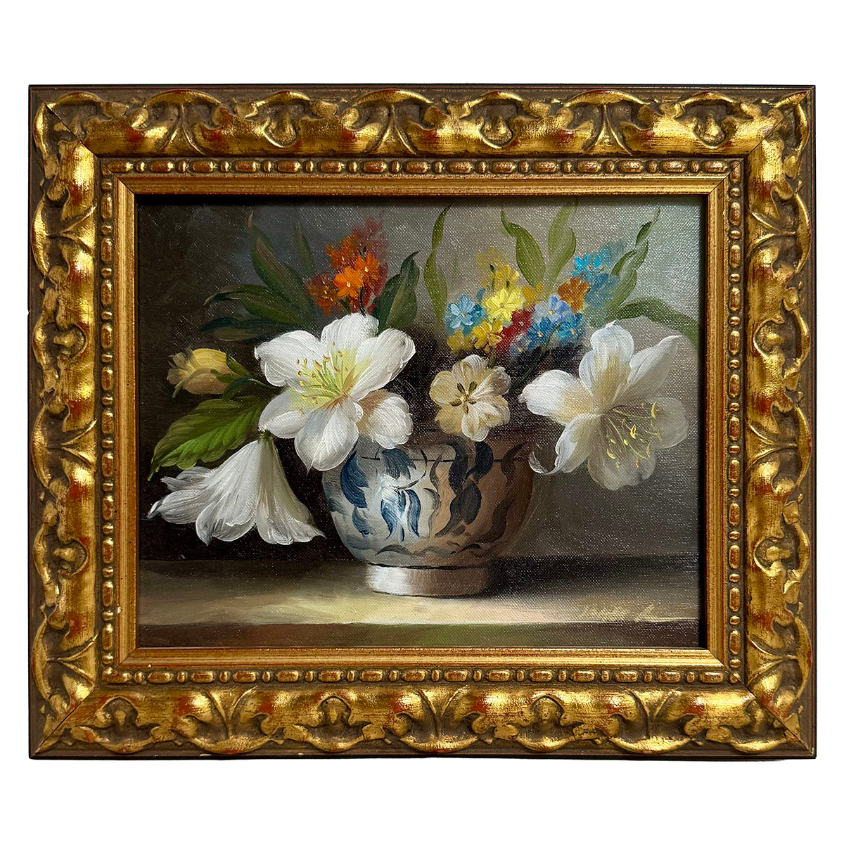 Floral Still Life Painting Signed