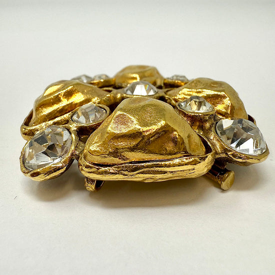 Chanel Robert Goossen Rate Clover Maltese Cross Crystal Brooch