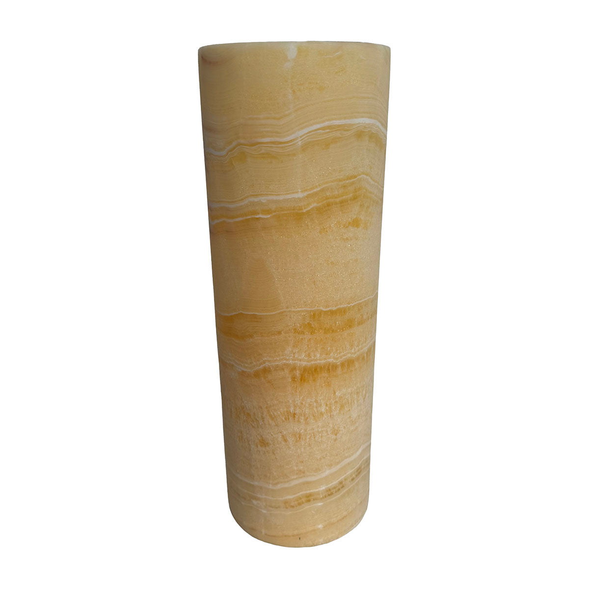 Cylindrical Shape Alabaster Table  Lamp, 16"