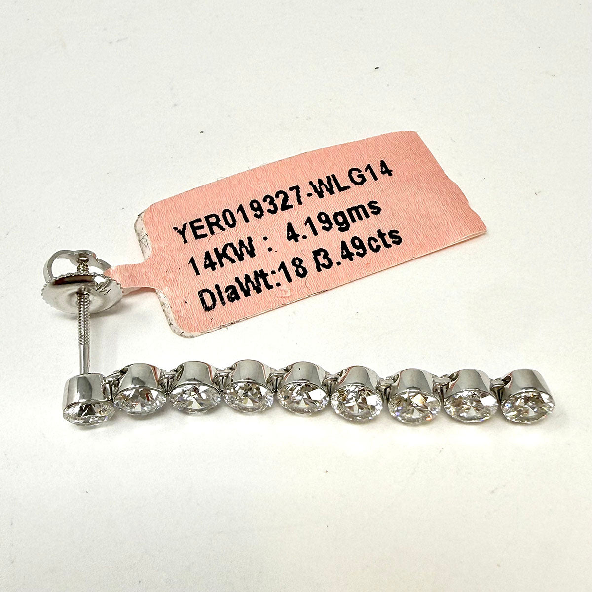 14K White Gold 9 Drop Lab Grown Diamond Earrings