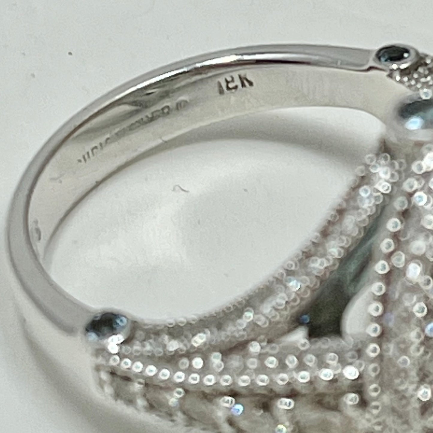 18K White Gold Aquamarine and Diamond Ring