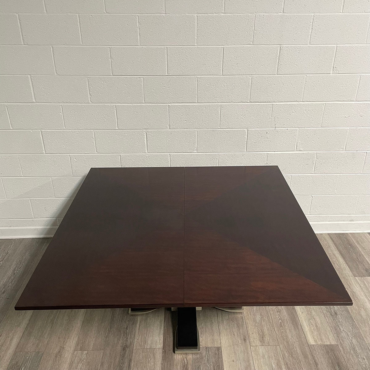 Interior Crafts Square Wood Dining Table with Pedestal Base