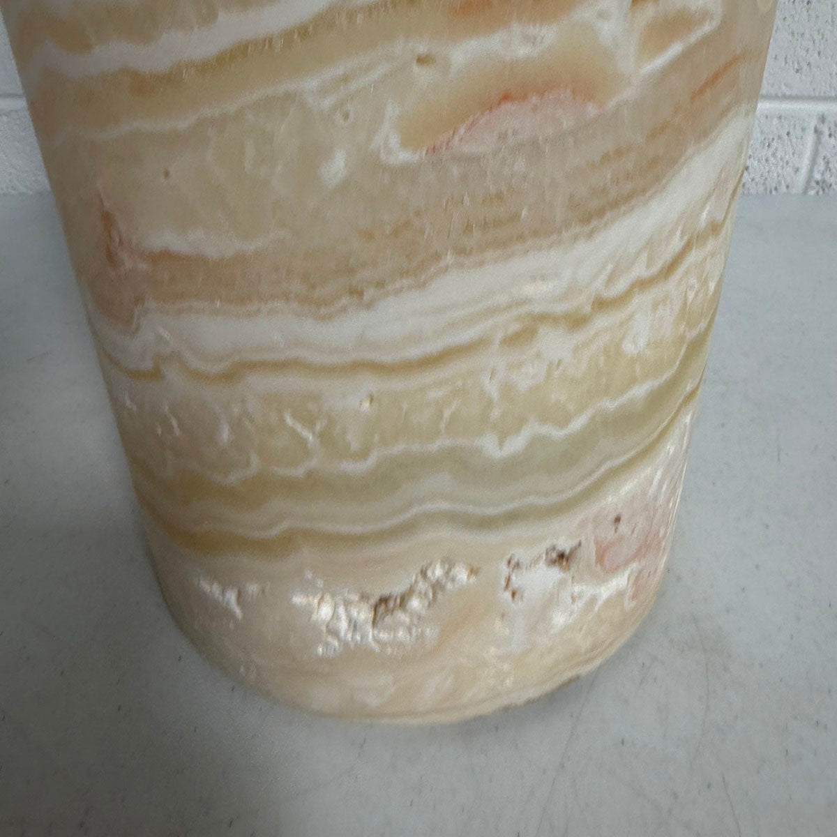 Cylindrical Shape Alabaster Table  Lamp, 18"