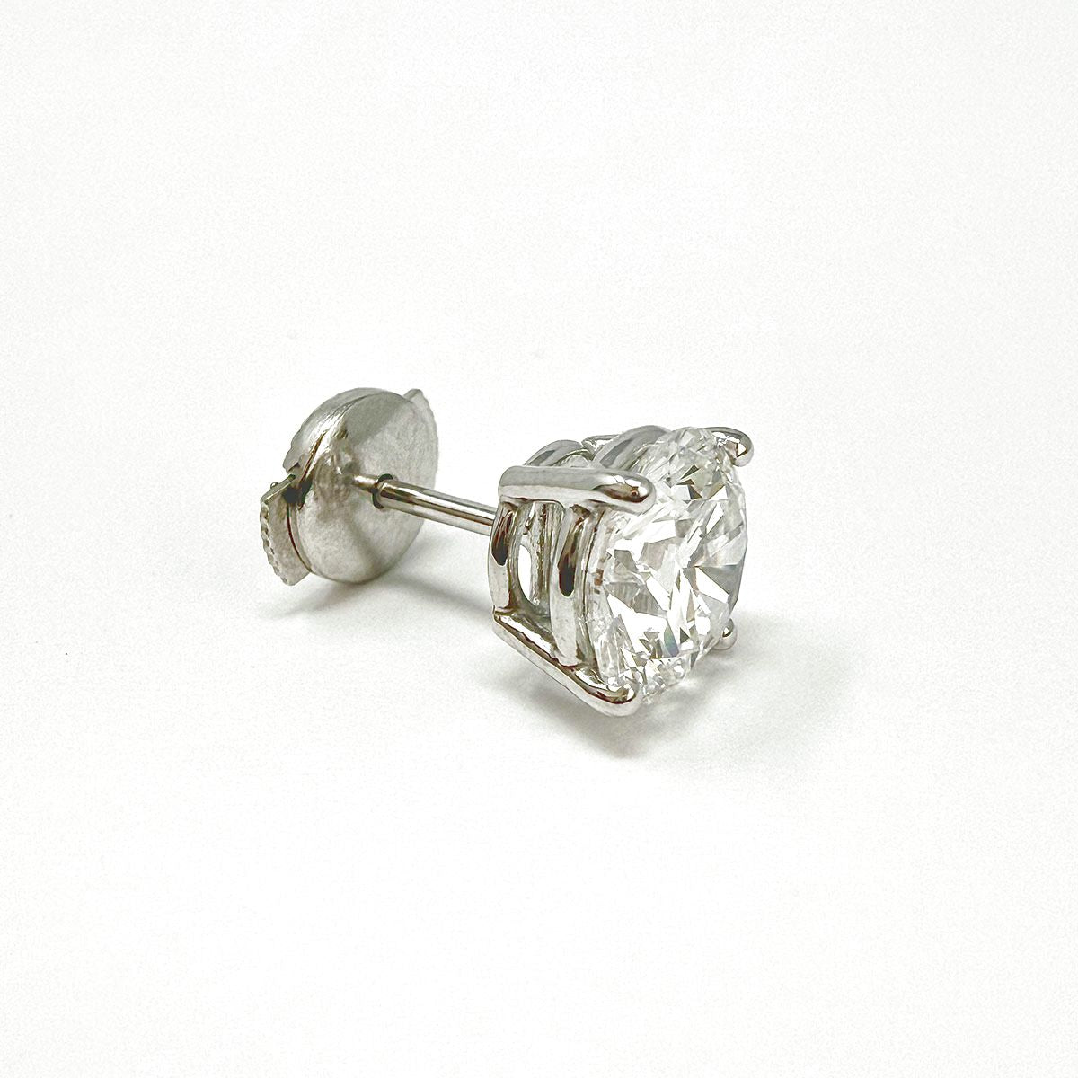 14K White Gold Lab Grown 3.12ct Diamond Stud Earrings