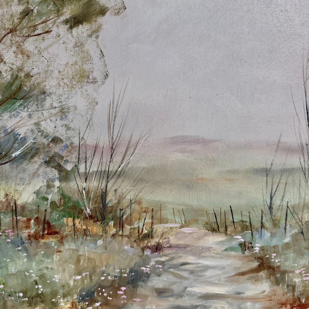 "Country Path in  Springtime" Painting Signed