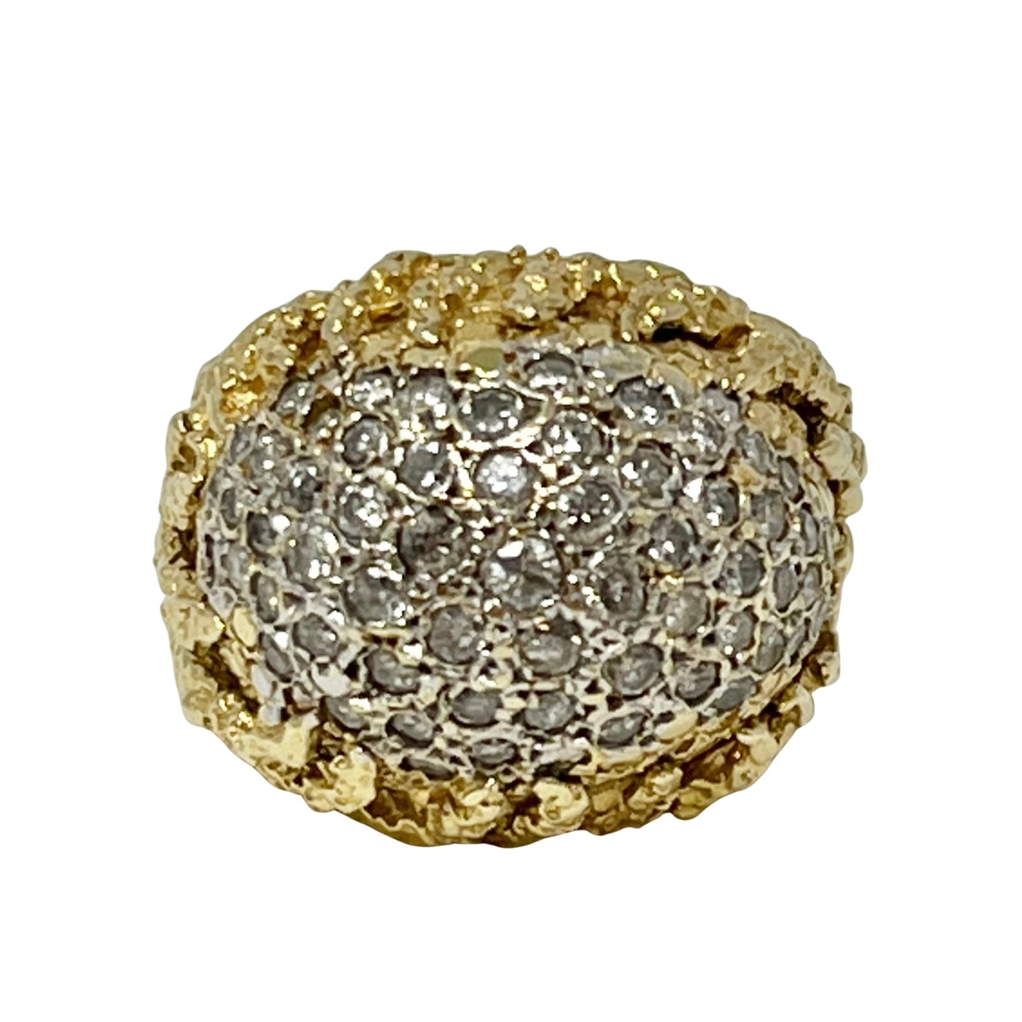 18K Gold Diamond Dome Ring