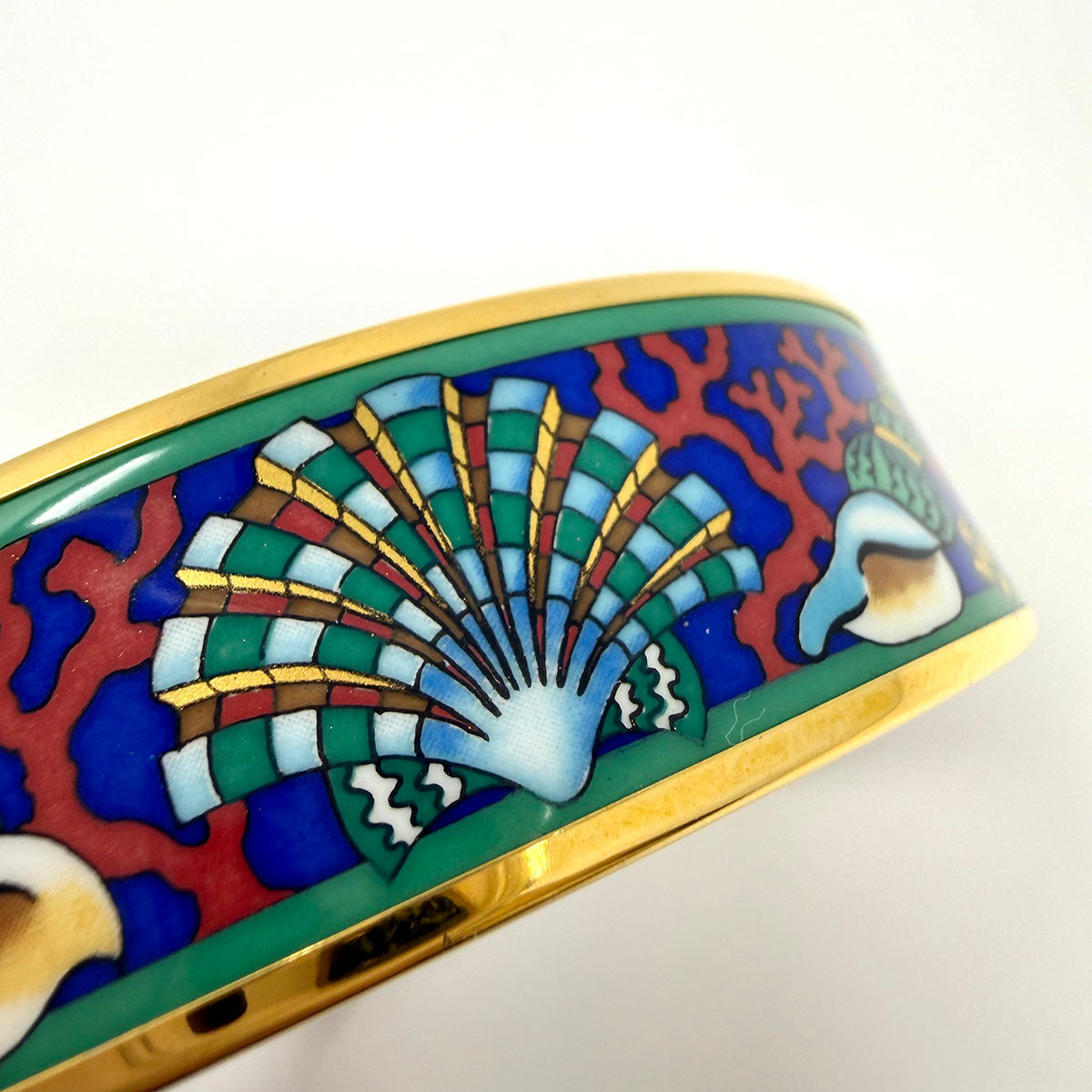 Hermes Wide Enamel Bangle Bracelet