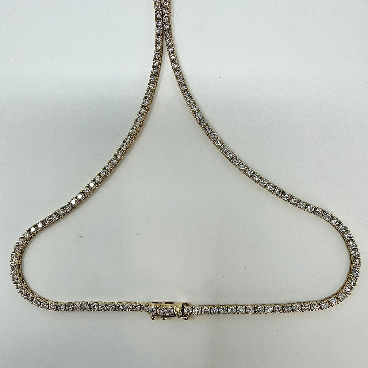 14K Yellow Gold Diamond Tennis Necklace