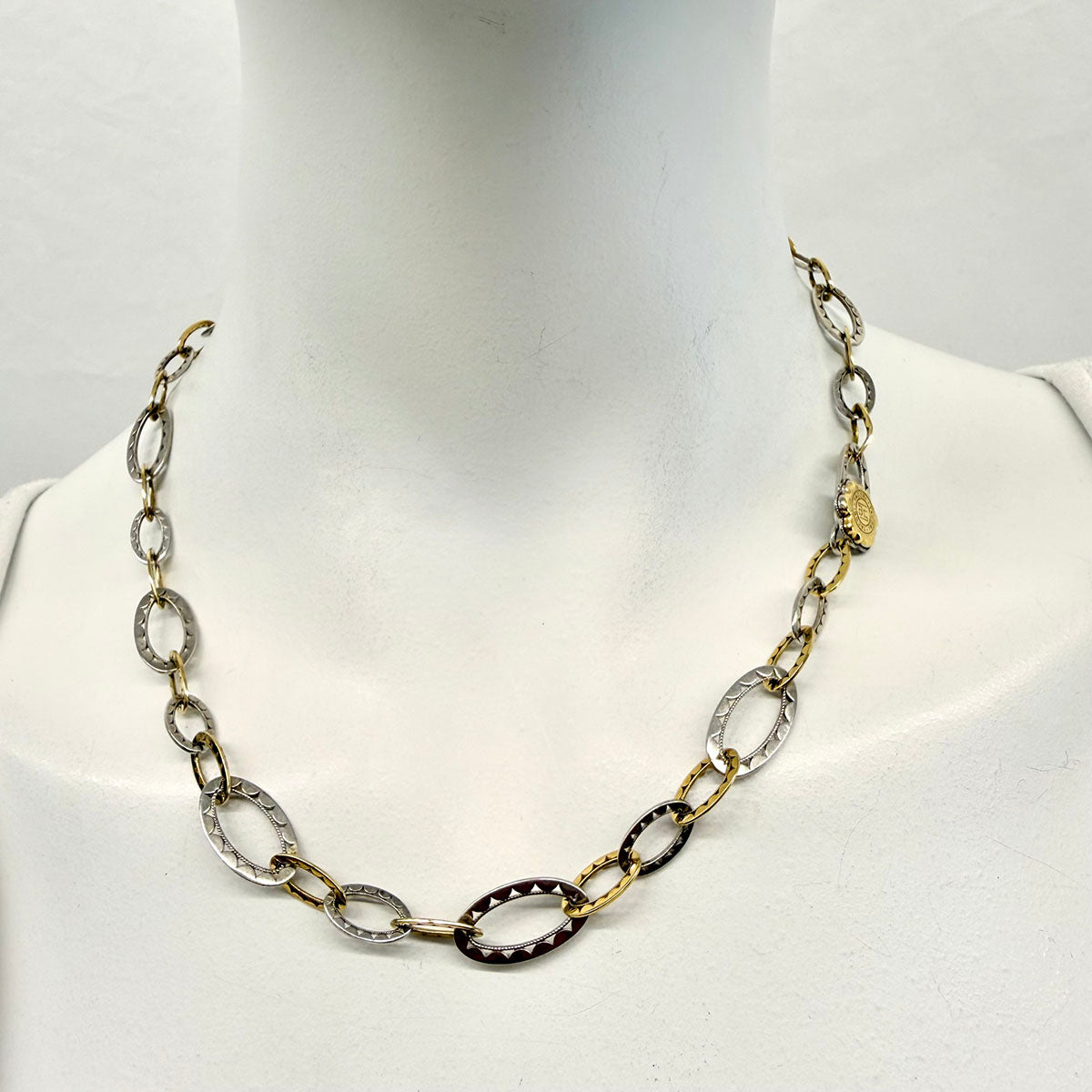 Tacori Sterling and 18K Gold Oval Link Necklace