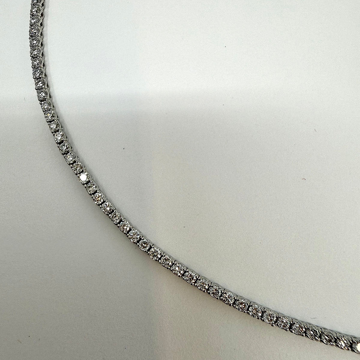 14K White Gold 4.25 ct. Lab Grown Diamond Tennis Necklace