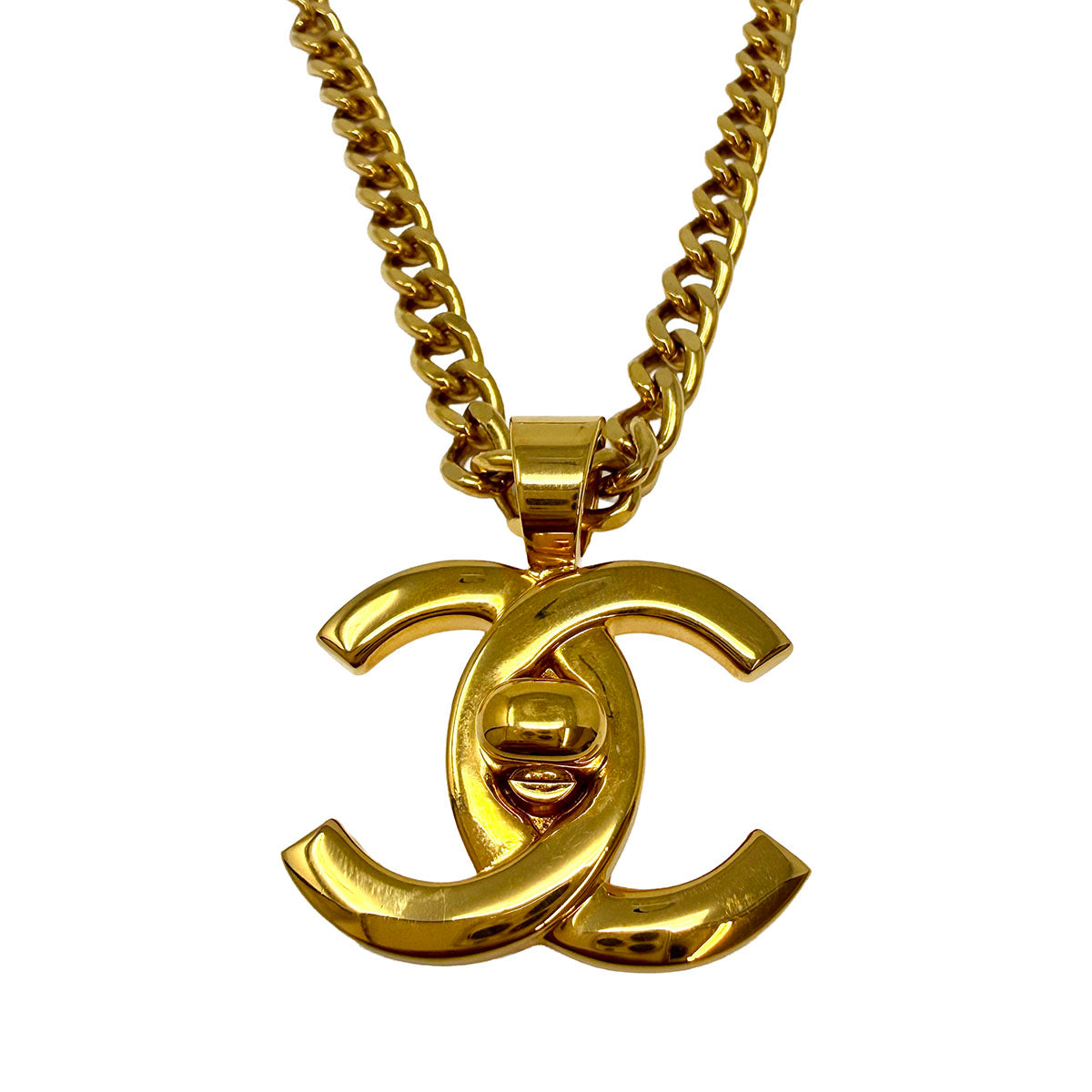 Chanel Vintage Turnlock CC Mark Necklace