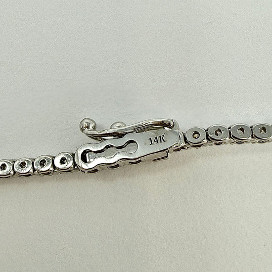 14K White Gold 4.25 ct.  Lab Grown Diamond Tennis Necklace