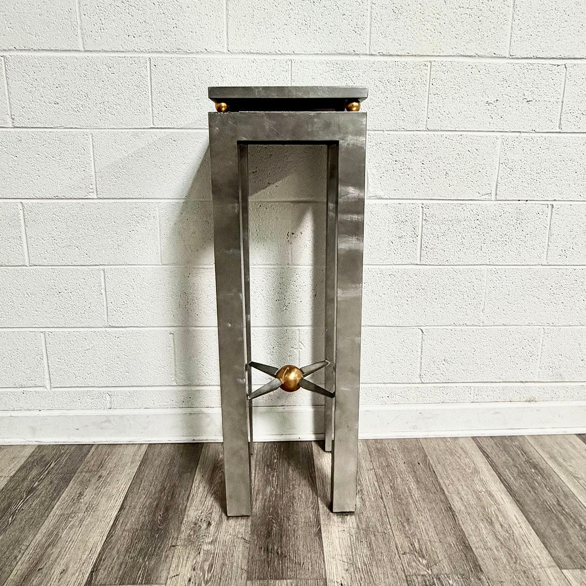Silver Finished  Wood Plant Stand