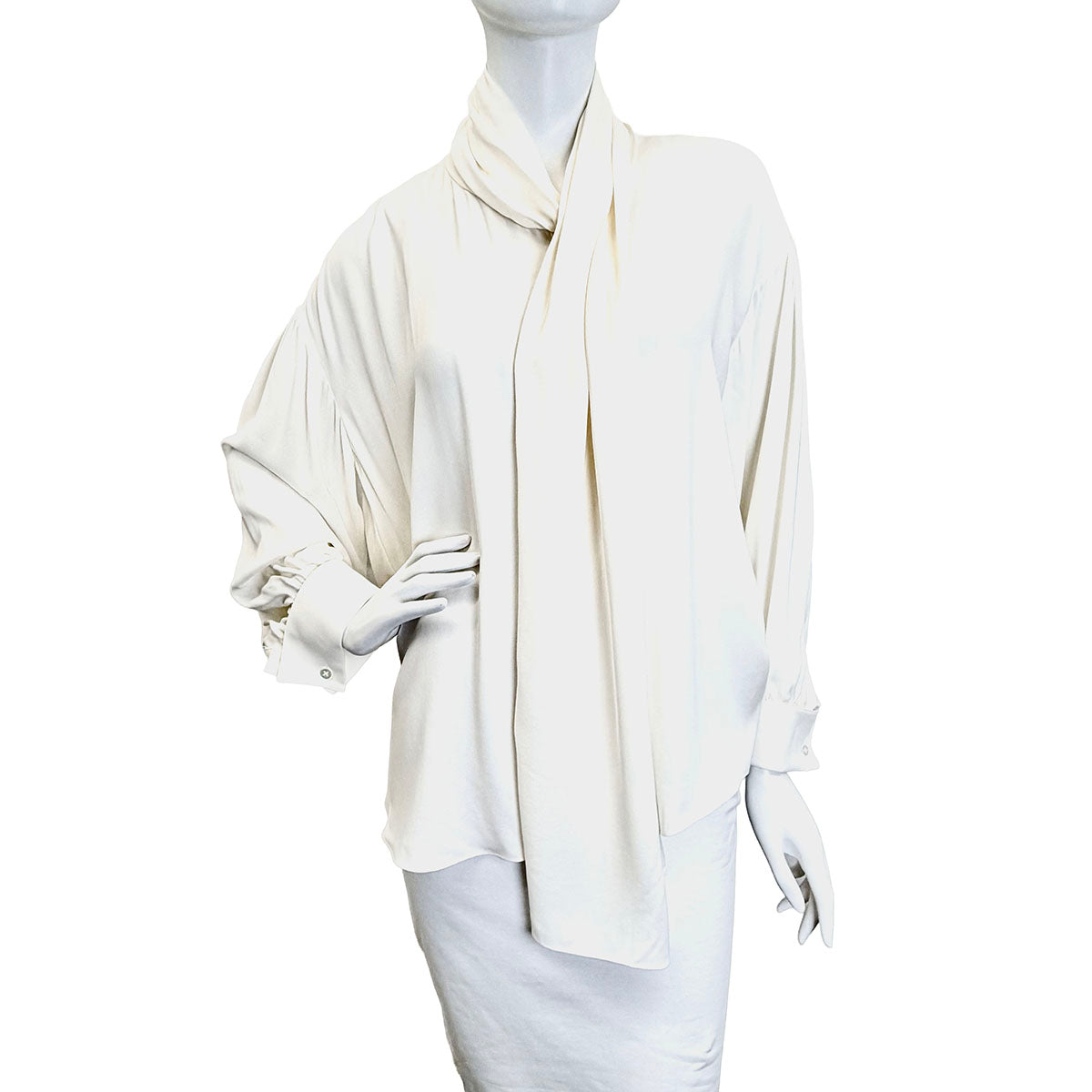 The Row Long Sleeve Silk Blouse