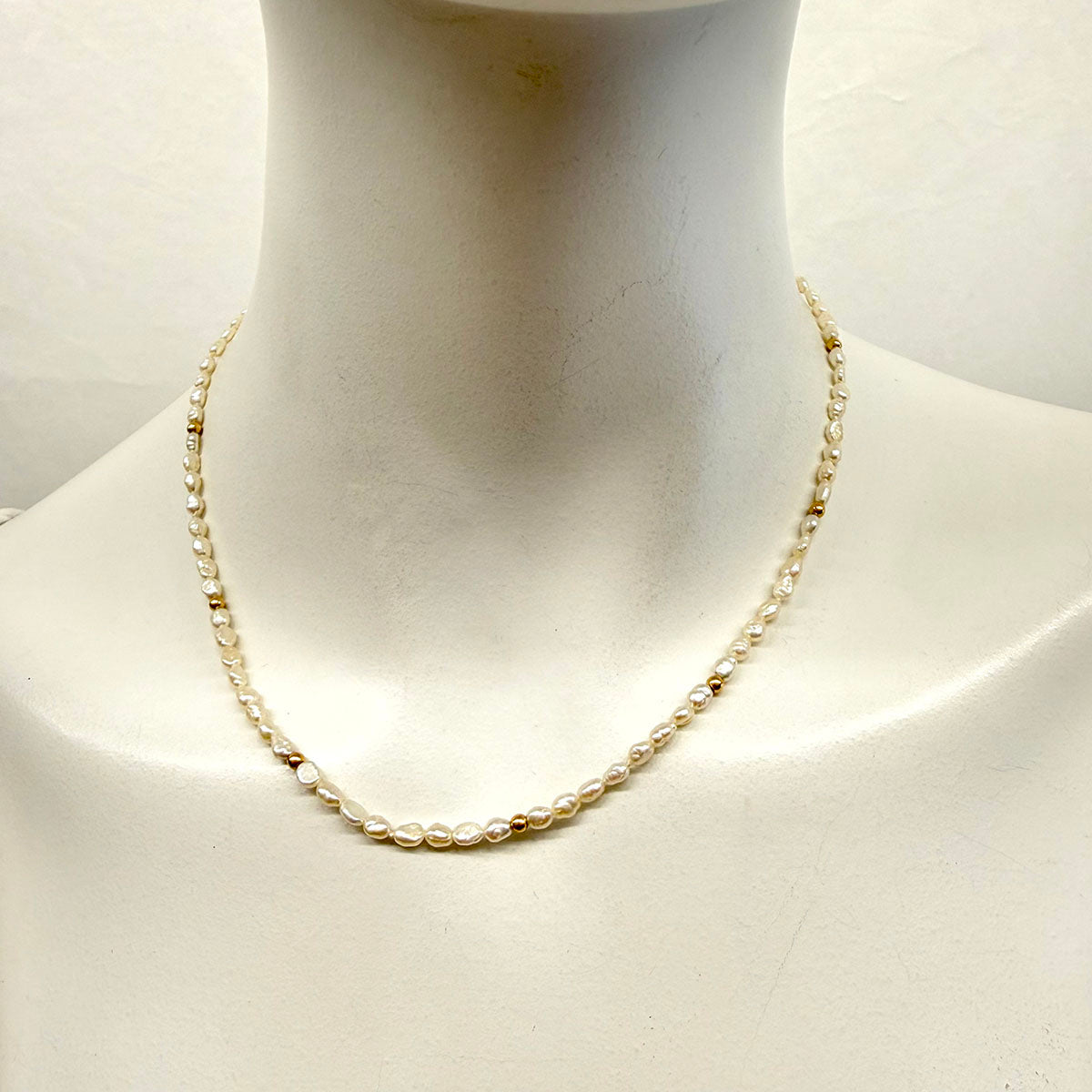 Freshwater Pearl Necklace with 14K Gold Fish Hook Clasp