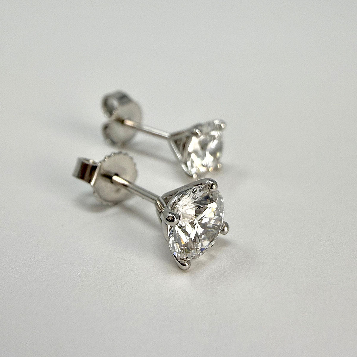 14K White Lab Grown Diamond Stud Earrings