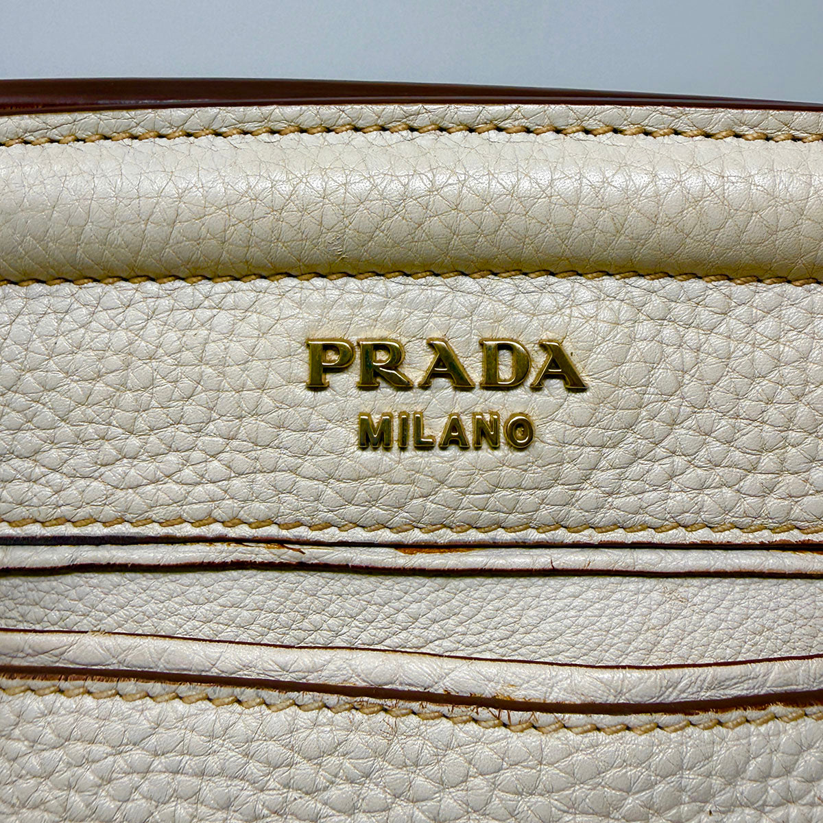Prada Vitello Daino Pebbled Leather Frame Satchel