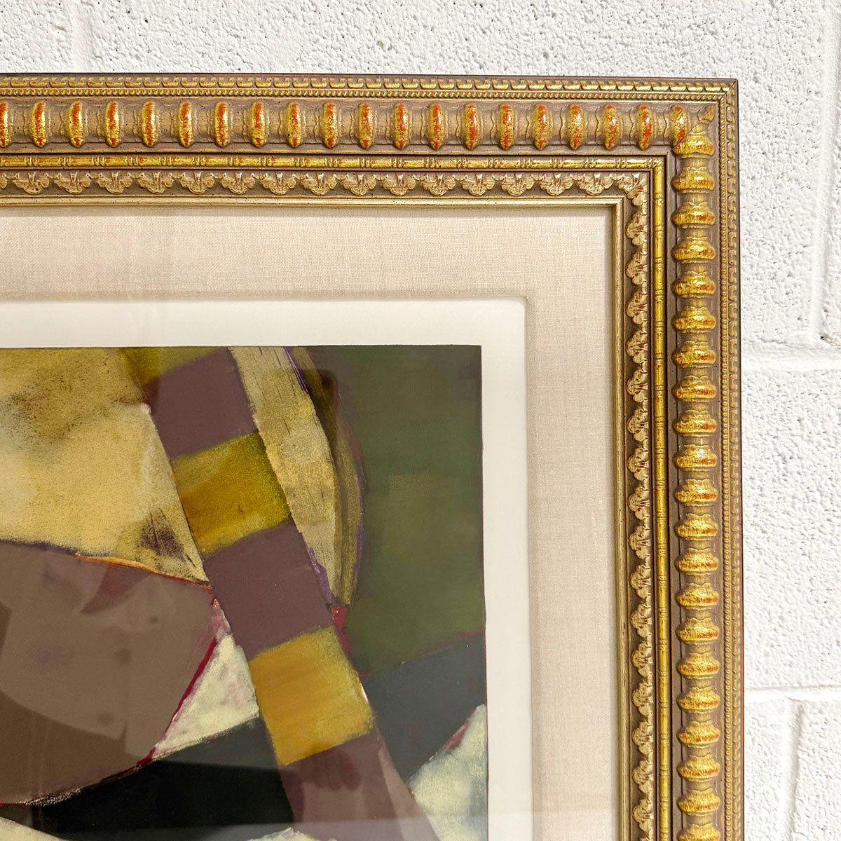 "Abtract Print with Geometric Designs I", Signed