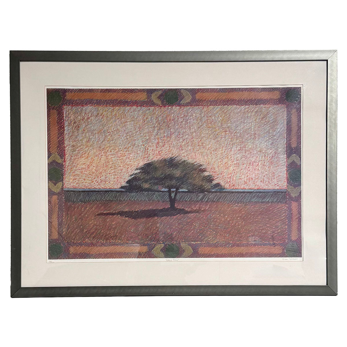 Framed Drawing "Early Fall" Signed