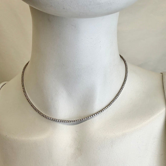 14K White Gold 4.25 ct.  Lab Grown Diamond Tennis Necklace