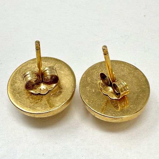 14K Gold Dome Stud Earrings