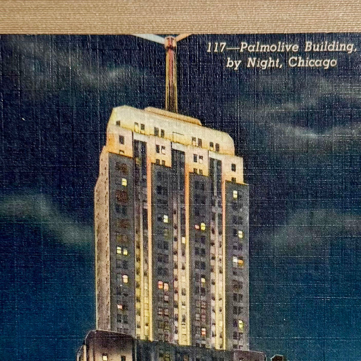 "Palmolive Building at Night" Vintage Post Card