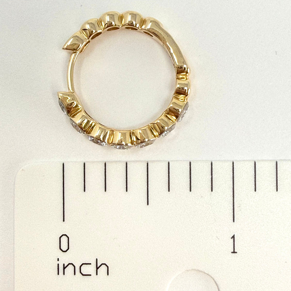 14K White Gold Lab Grown Diamond Hoop Earrings