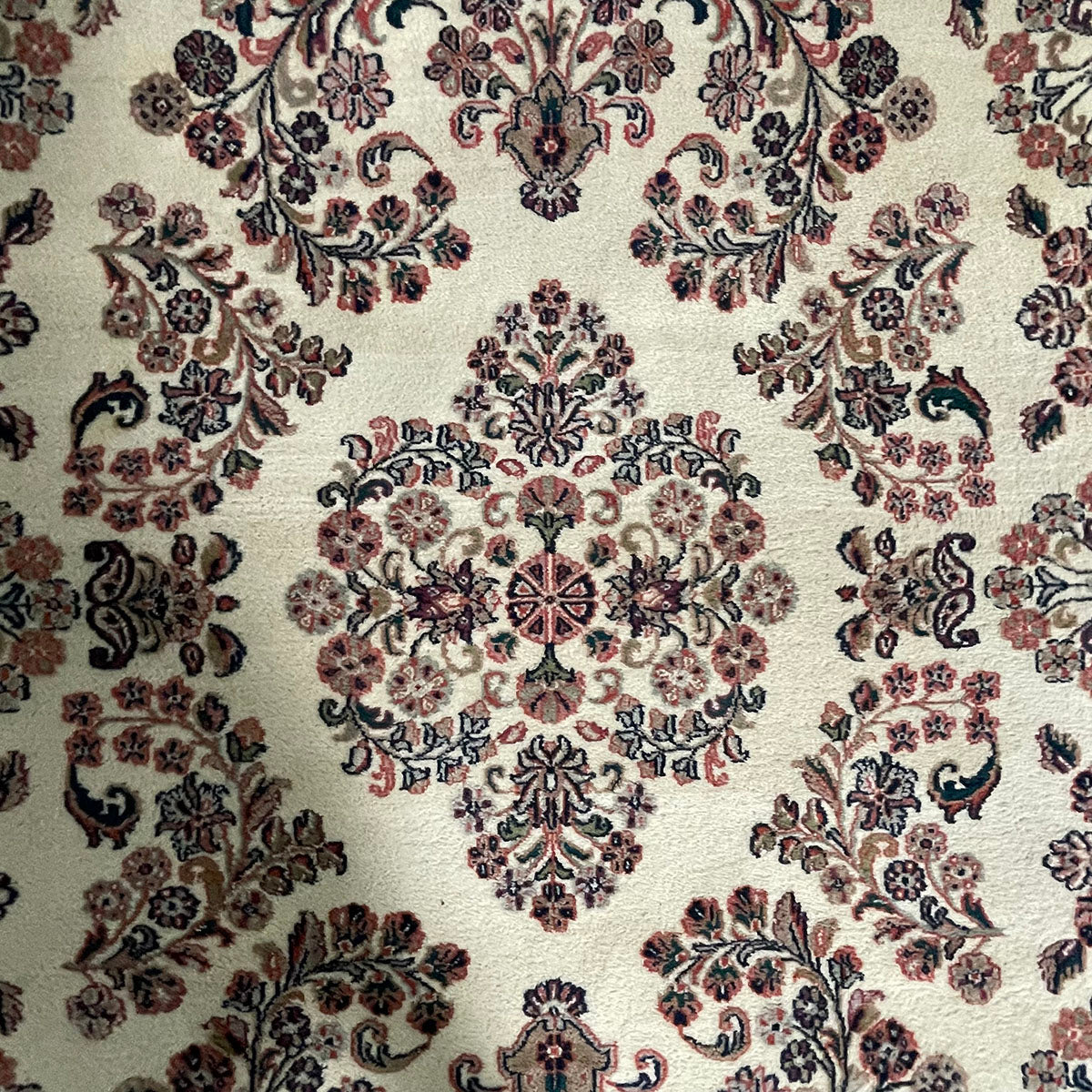 Red, Cream, & Green Persian Area Rug