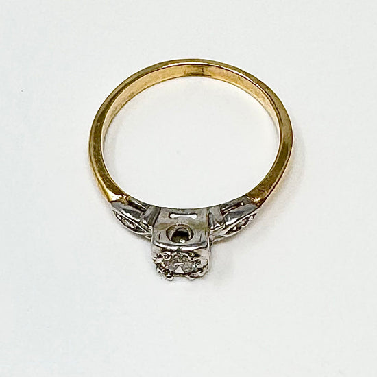 14K Gold Ring with 3 Diamonds