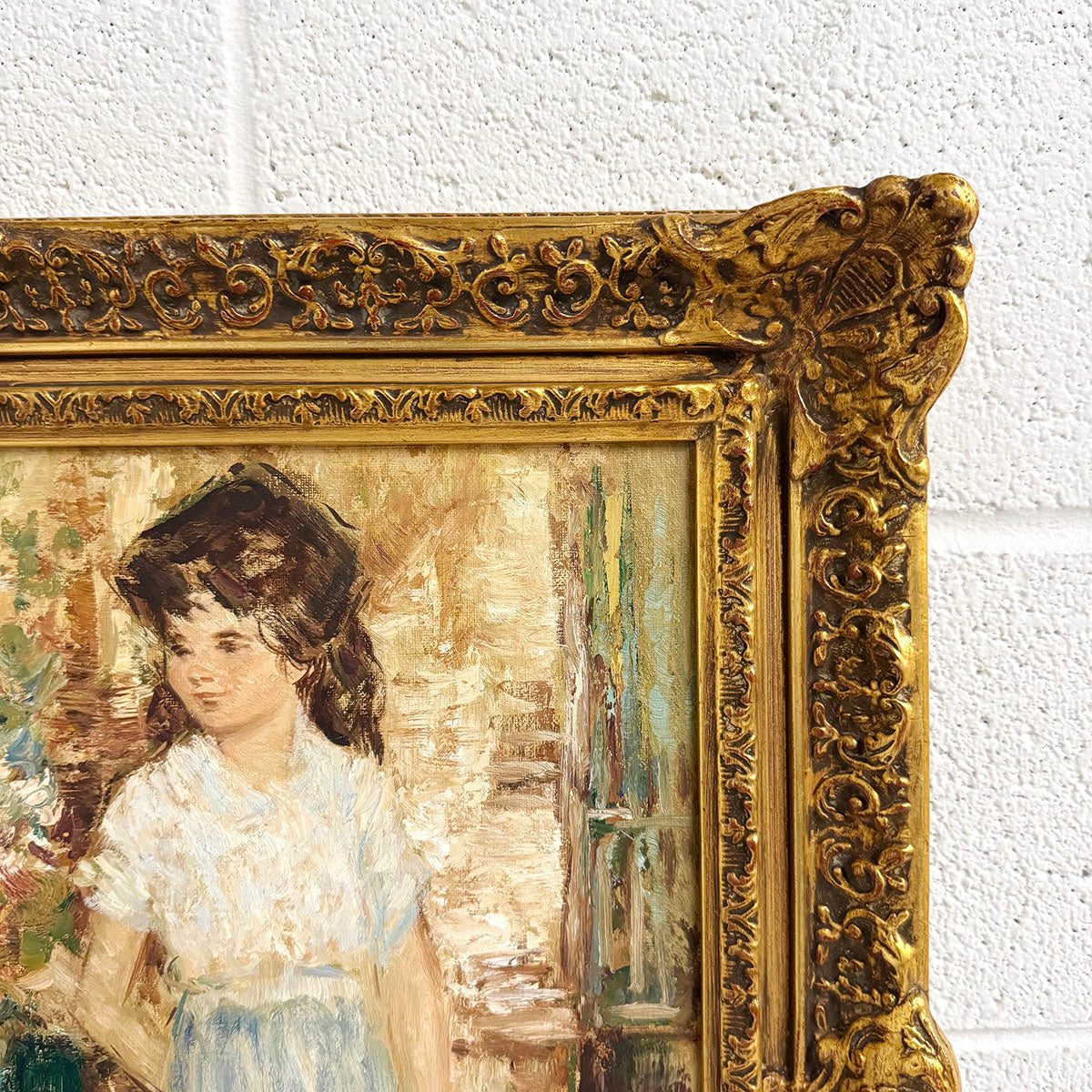 "Mother and Daughter in a Landcape", Signed