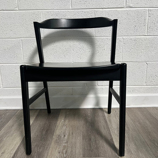 Set Of 4 Black Wood Dining Chairs