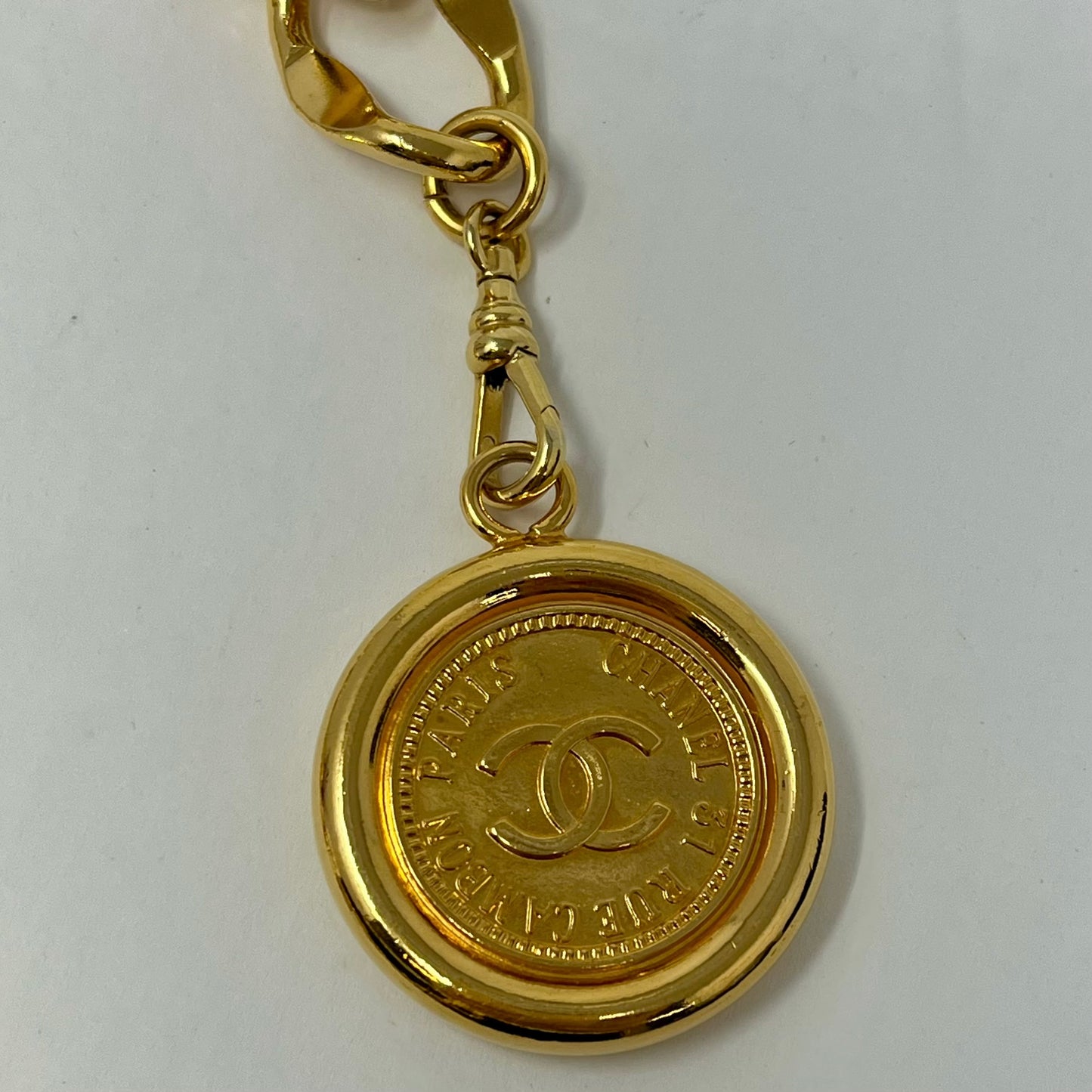 Chanel Gold-tone Chain Link Medallion Belt