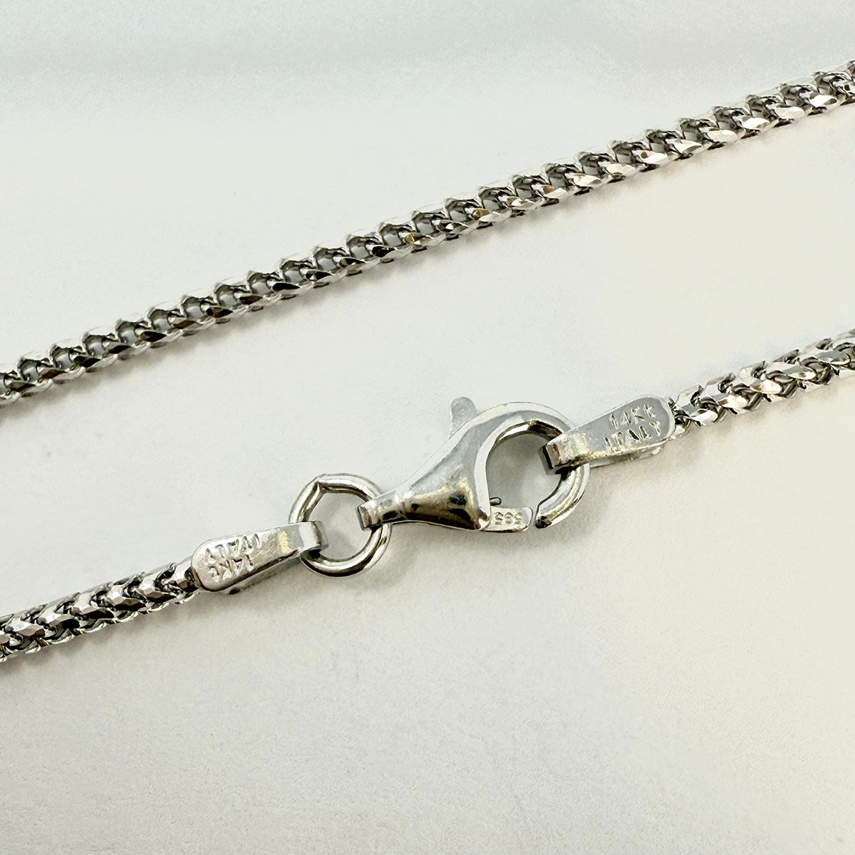 14K White Gold Necklace with Citrine and 3 Raw Diamonds