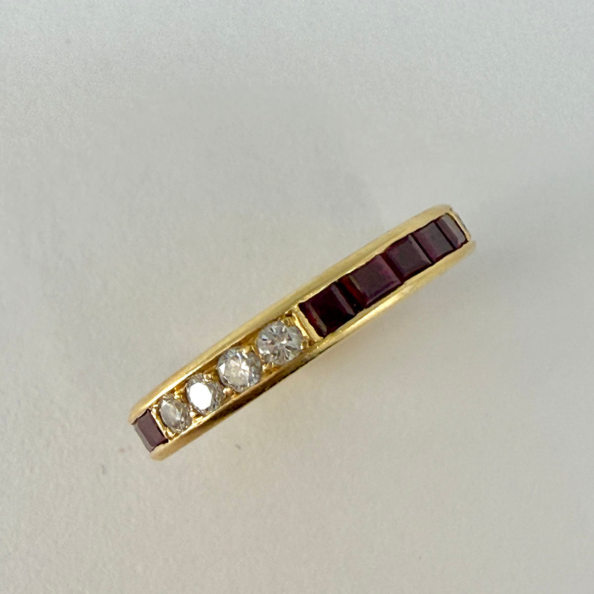 Tiffany & Co. Gold Ring with 15 Rubies and 12 Diamonds