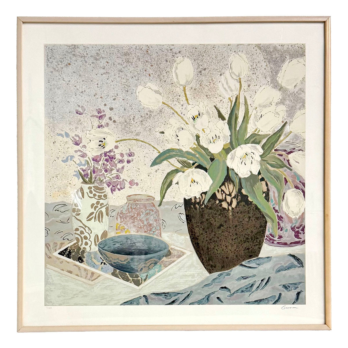 Framed Still life Serigraph Signed