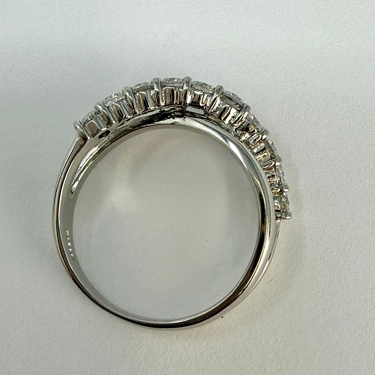 18K White Gold Diamond Crossover Ring