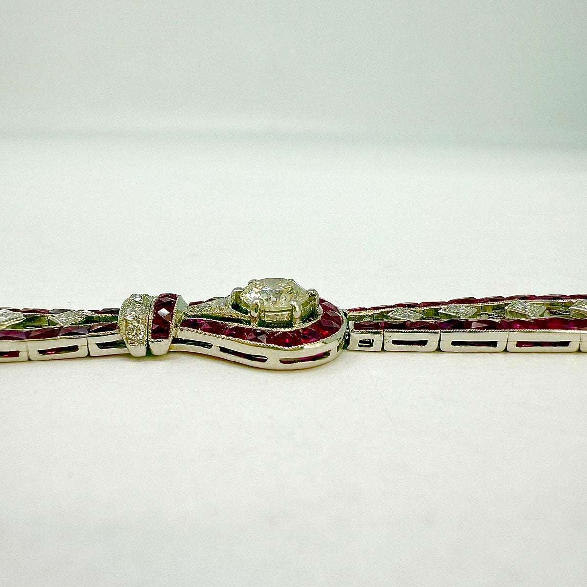 Platinum Ruby and Diamond Bracelet