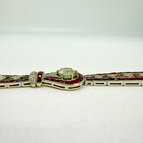 Platinum Ruby and Diamond Bracelet