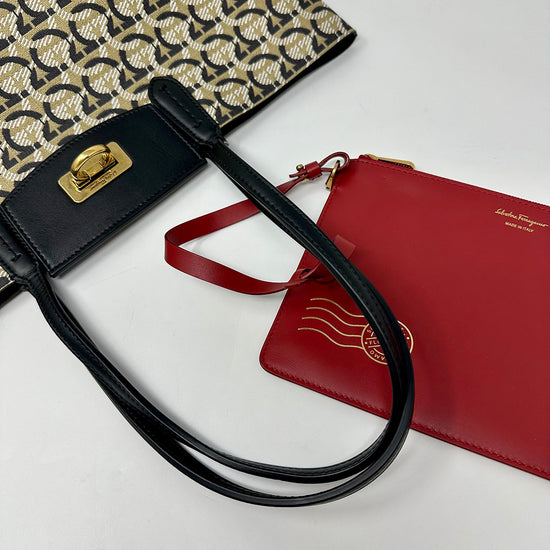 Salvatore Ferragamo Printed Gancino Tote