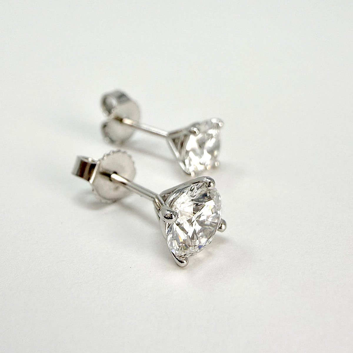 14K White Lab Grown Diamond Stud Earrings