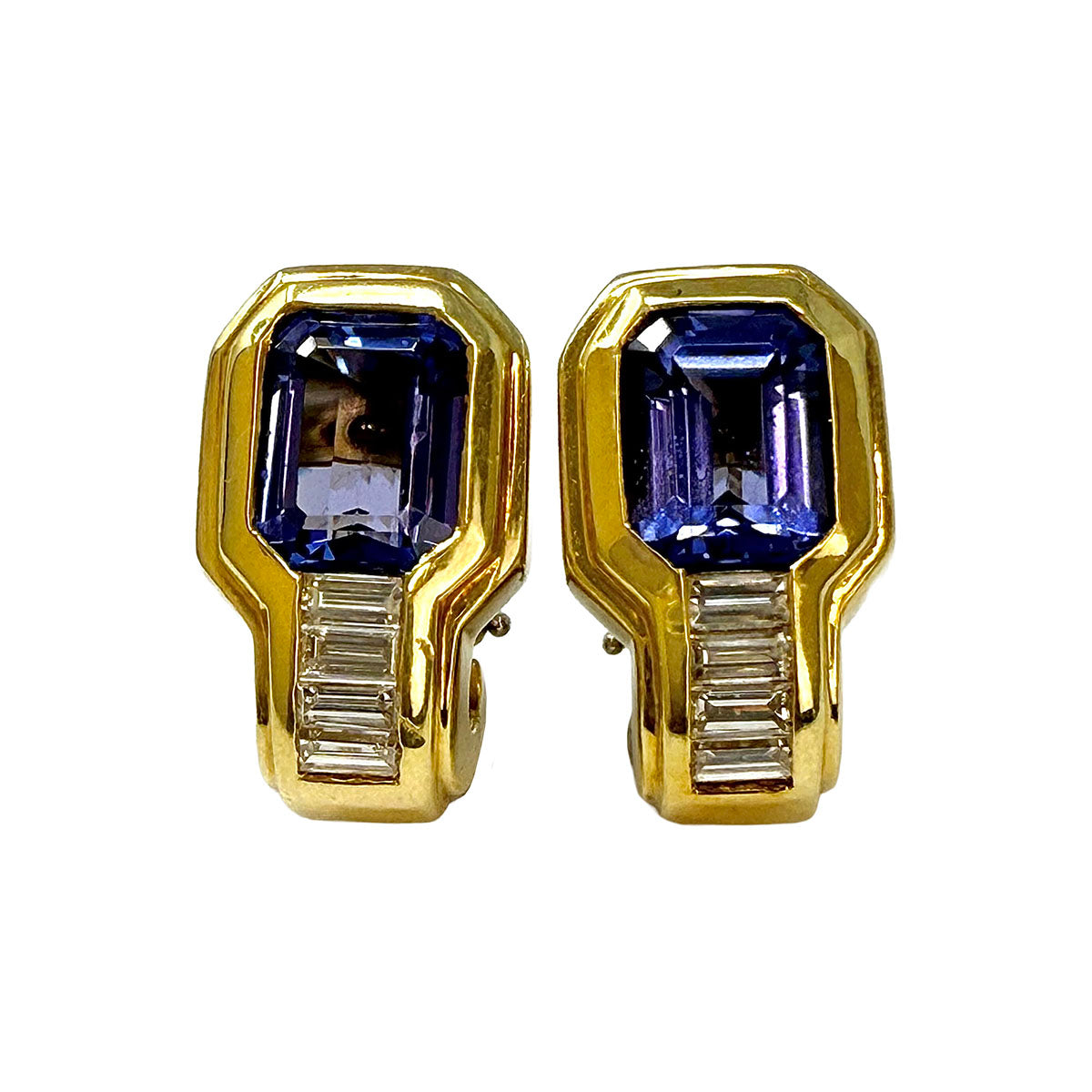 Susan Berman 18K Gold Tanzanite Earrings with Diamonds