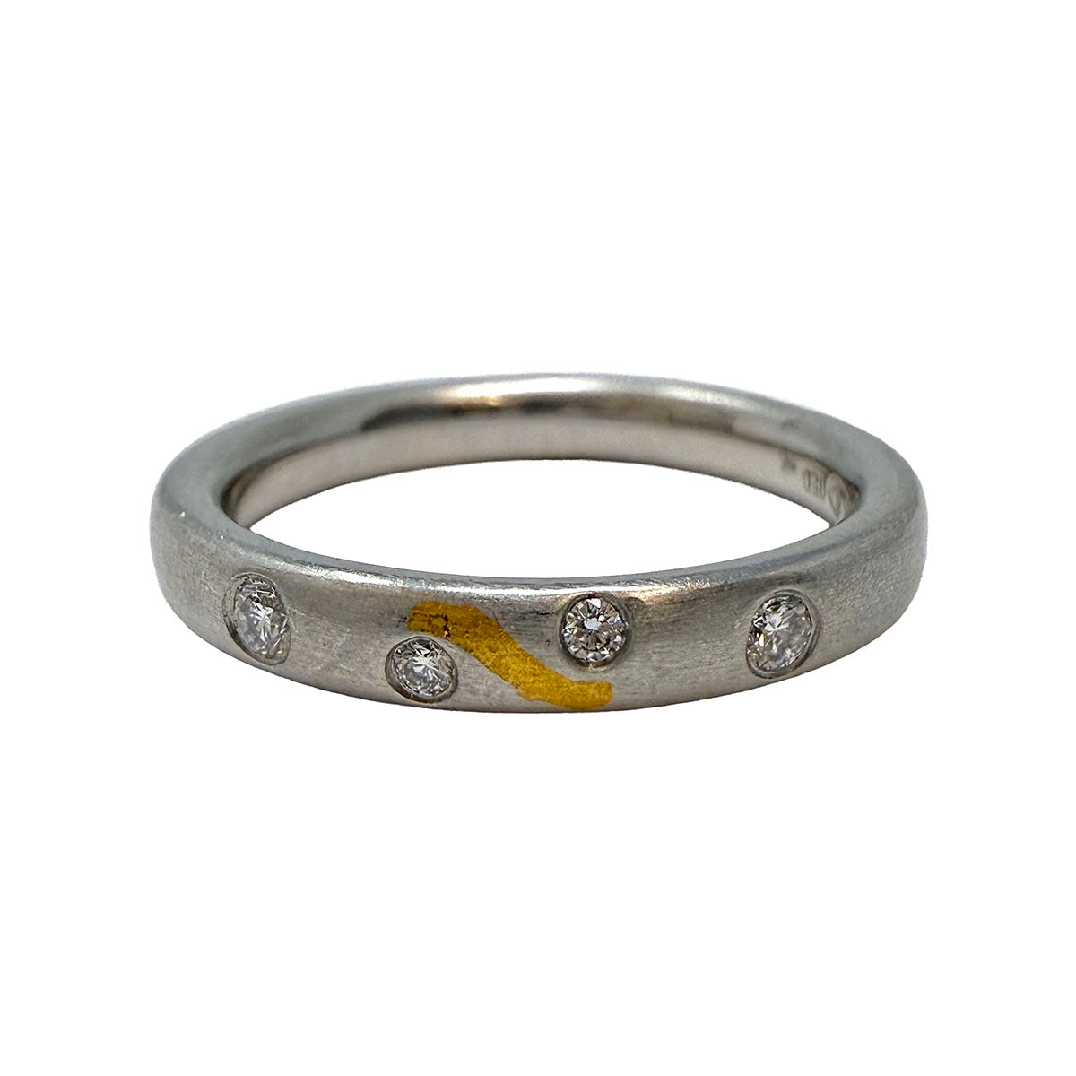 Platinum Guard Ring with 4 Diamonds