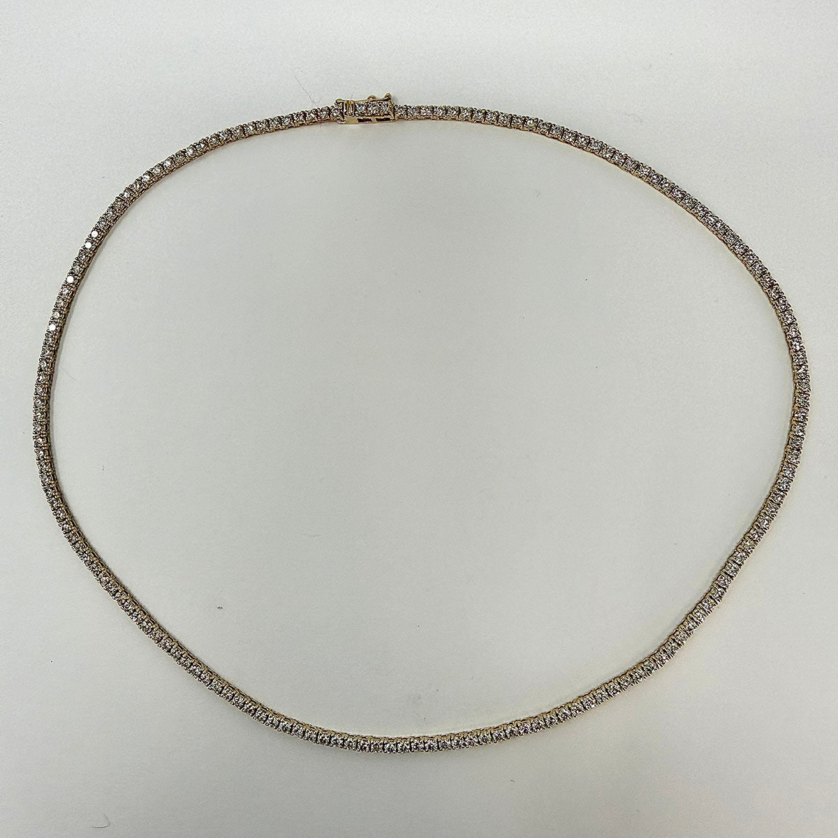 14K Yellow Gold Diamond Tennis Necklace