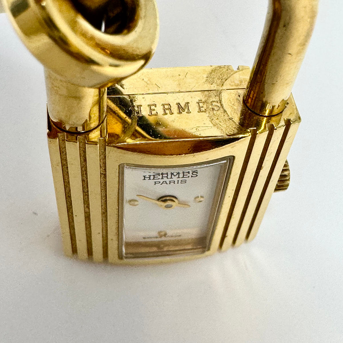 Hermes 2014 Kelly Watch with Blue Leather Strap and Gold-plated Hardware