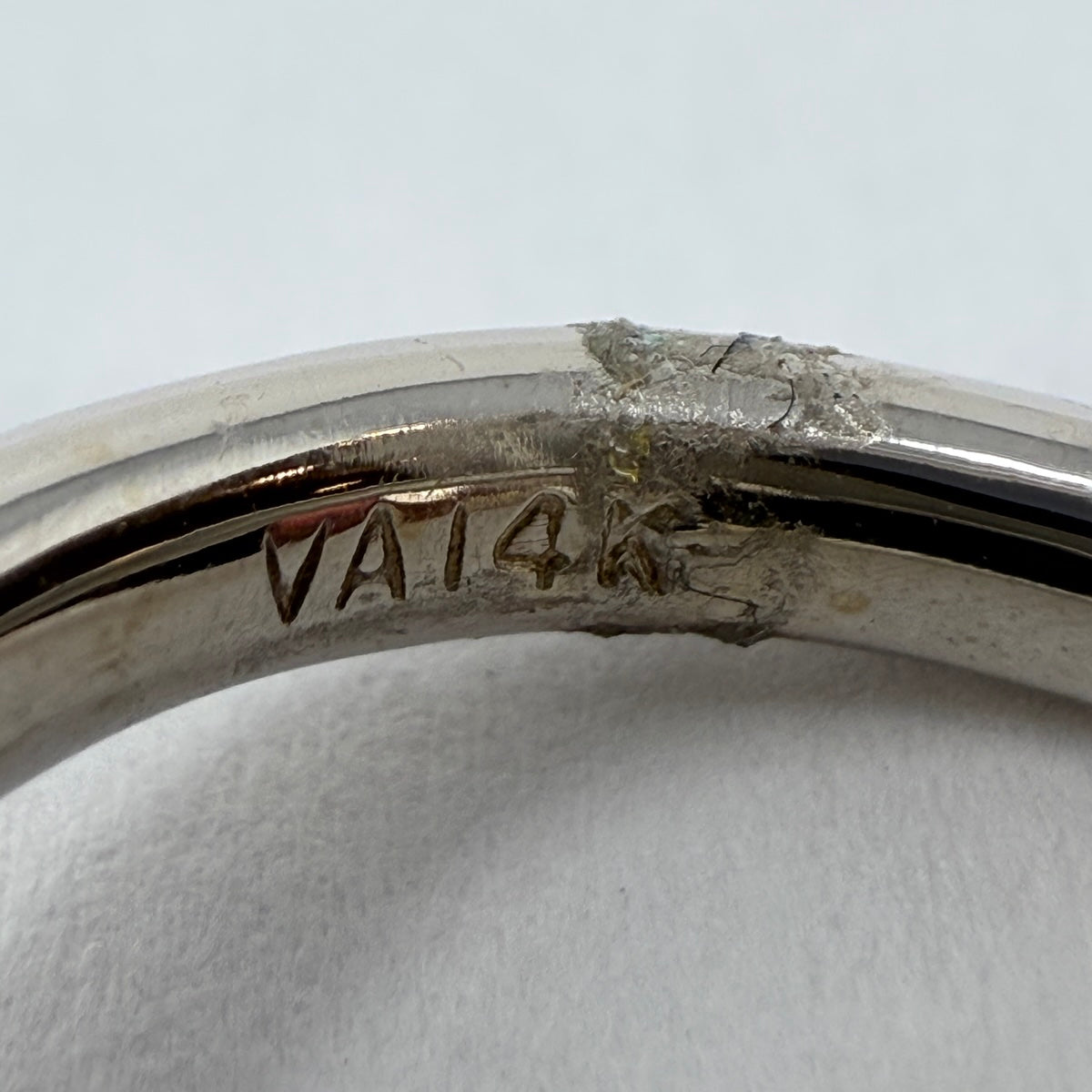 14K White Gold Bypass Ring with Diamond