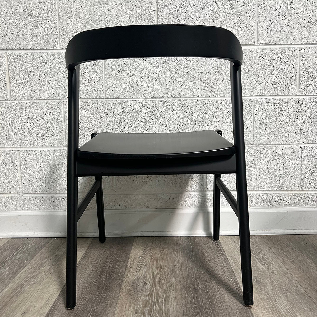 Set Of 4 Black Wood Dining Chairs