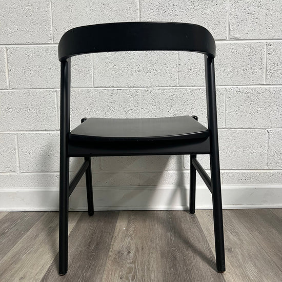 Set Of 4 Black Wood Dining Chairs